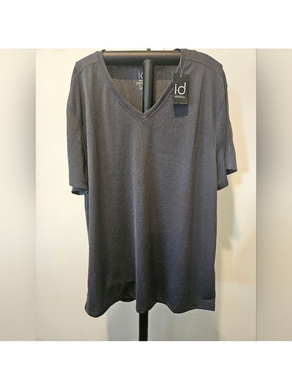 IDEOLOGY NWT MEN'S DARK CHARCOAL RAPIDRY SWEAT WICKING PERFORMANCE TEE SIZE XL